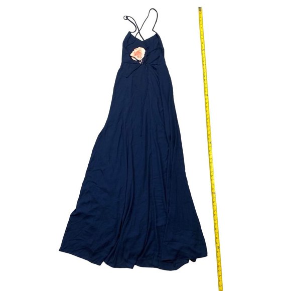 Show Me Your MuMu Godshaw Goddess Gown Dress Medium Strappy Back Rich Navy - Picture 11 of 11